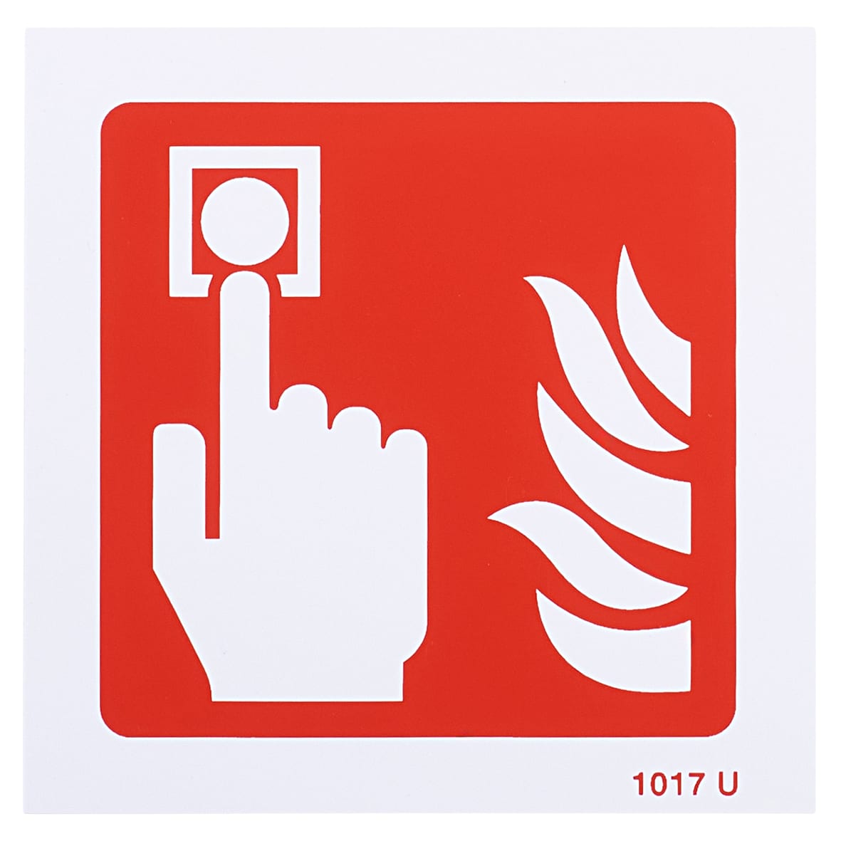 Fire Alarm Symbol Sign - 100 x 100mm - Rigid Plastic