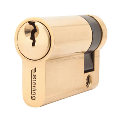 5 Pin 46mm Euro Single Cylinder - 35 + 11mm - Polished Brass - Keyed to Differ