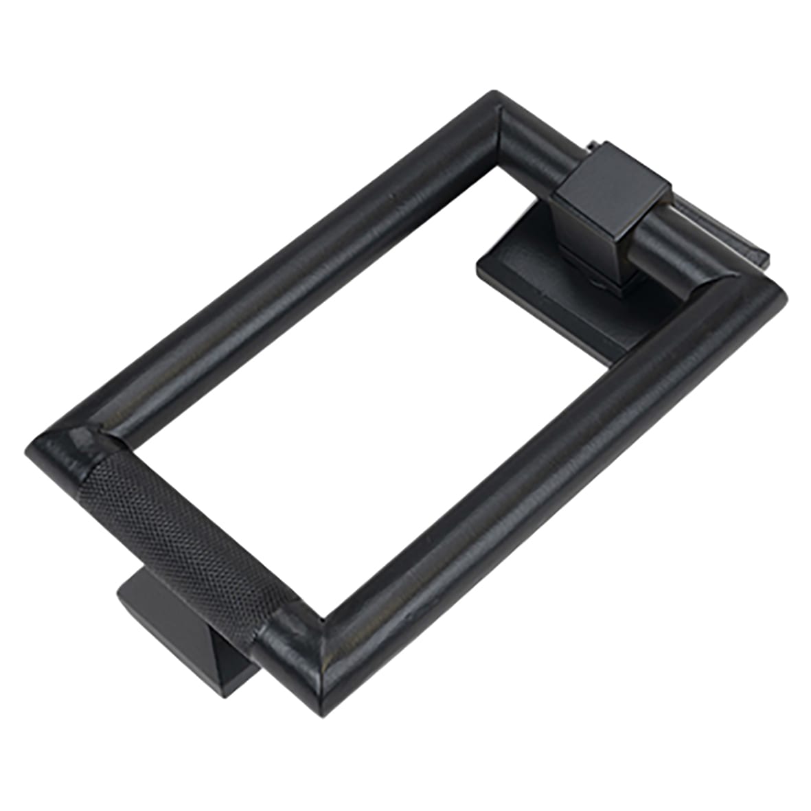 Brompton Rectangular Knurled Door Knocker - Matt Black - 145 x 90mm