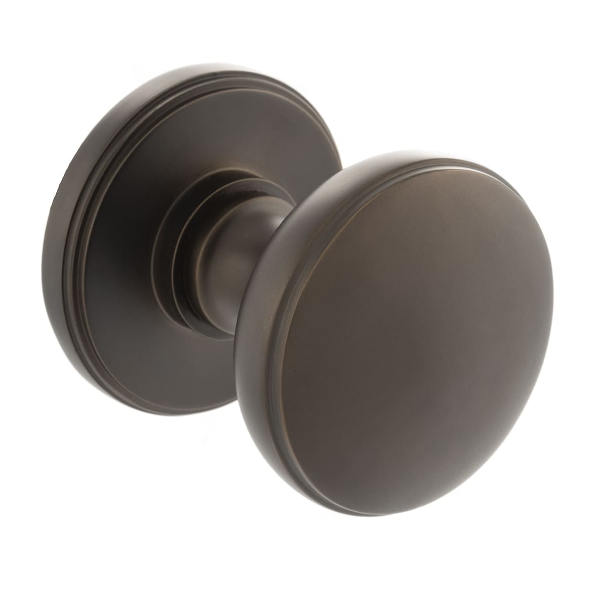 Millhouse Brass Edison Domed Mortice Door Knob - 65mm Rose Diameter - Urban Dark Bronze