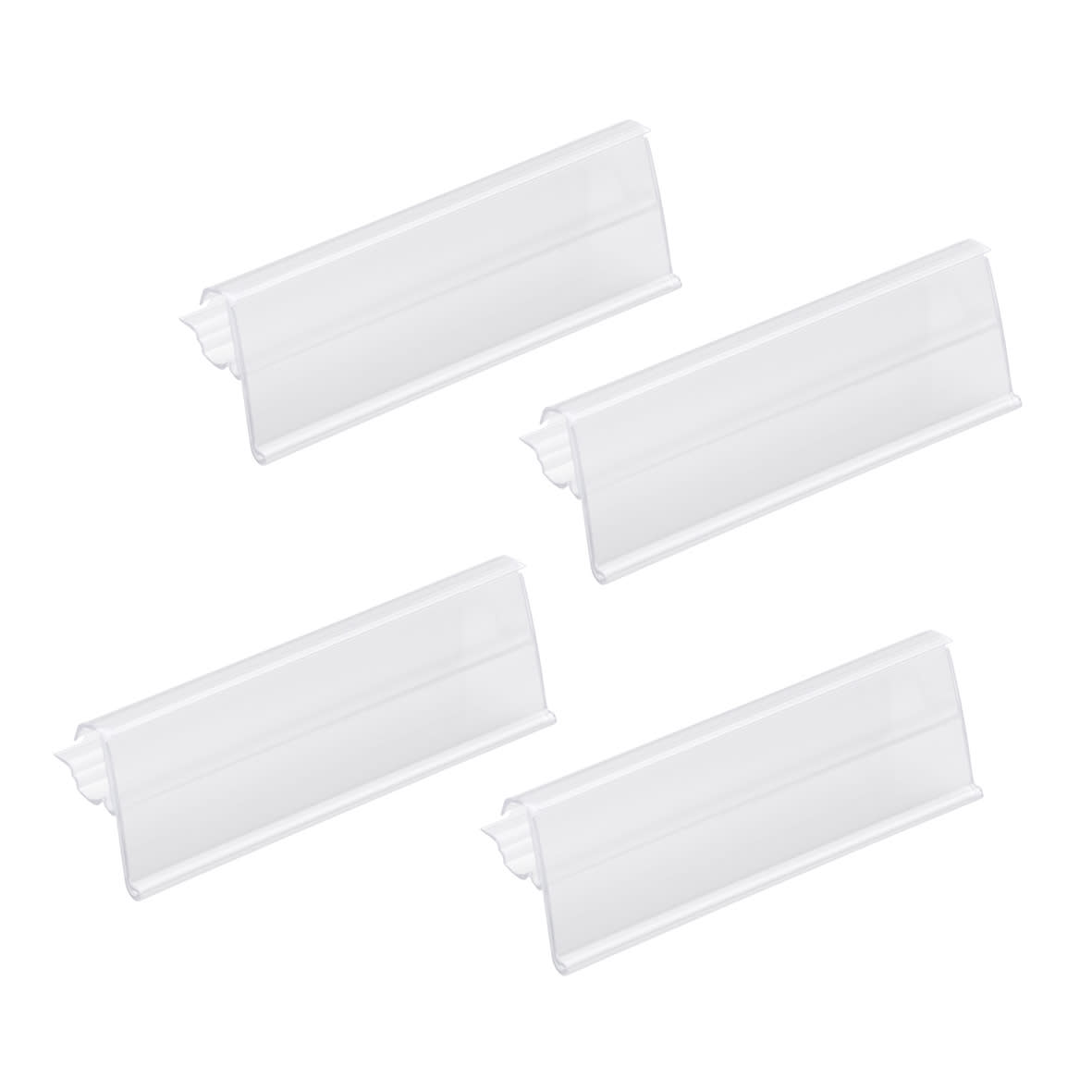 Top Track System - Label Holder for Wire Shelf - 102 x 33mm - Translucent