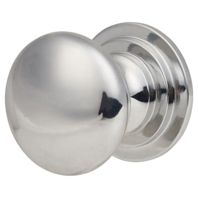 Victorian Turned Round Cabinet Knob - 25mm Diameter - Polished Chrome