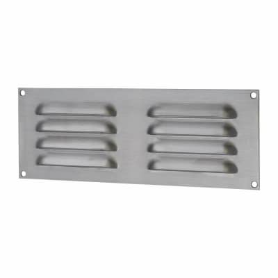 Hooded Louvre Vent - 242 x 89mm - 3344mm² Free Air Flow - Satin Chrome
