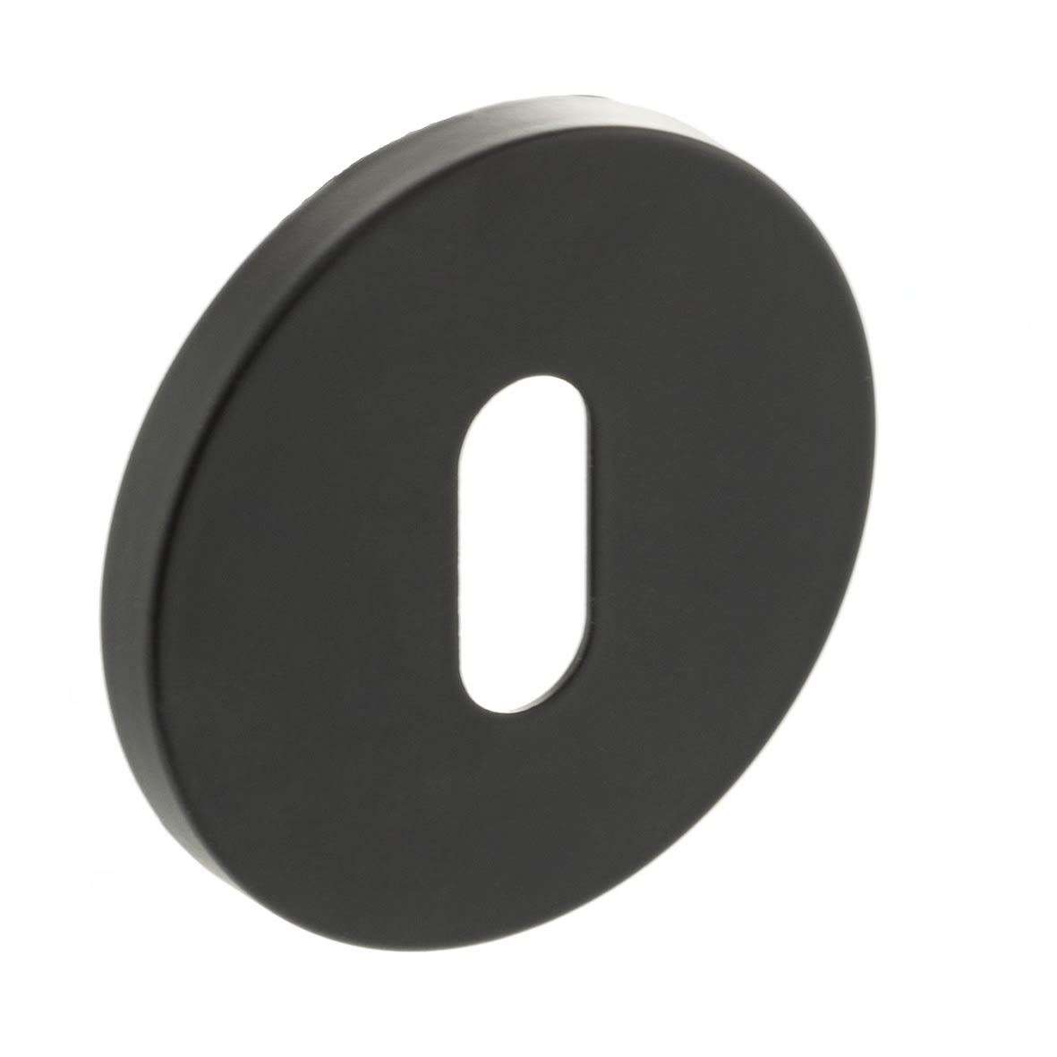 Millhouse Brass Escutcheon - 51mm Diameter - Keyhole - Matt Black - Pair