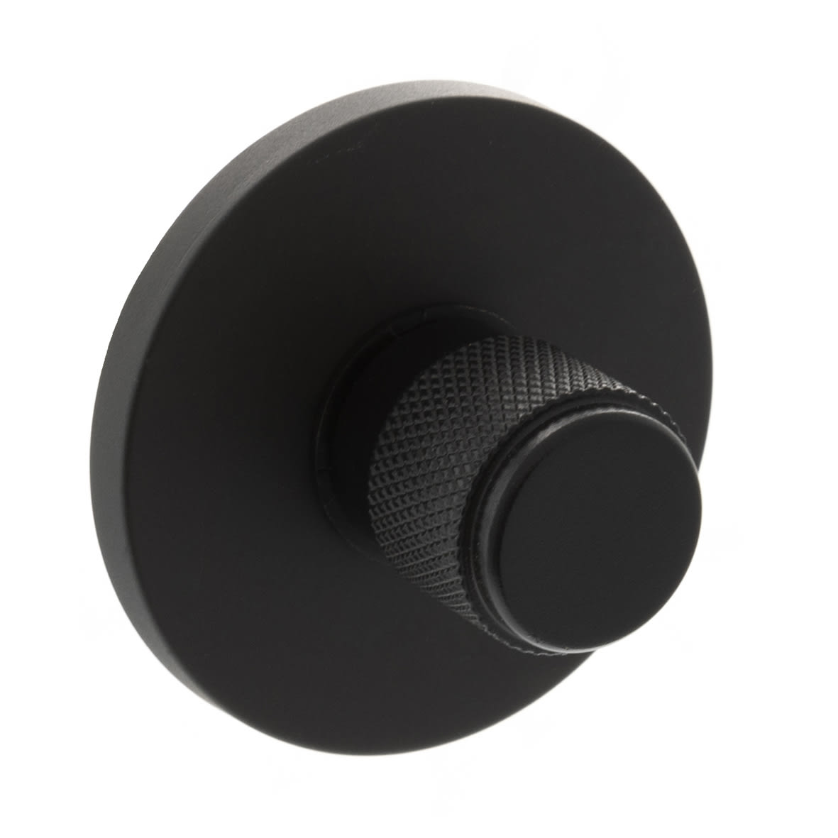 Millhouse Brass Knurled Bathroom Turn and Release - 50mm Diameter - Matt Black