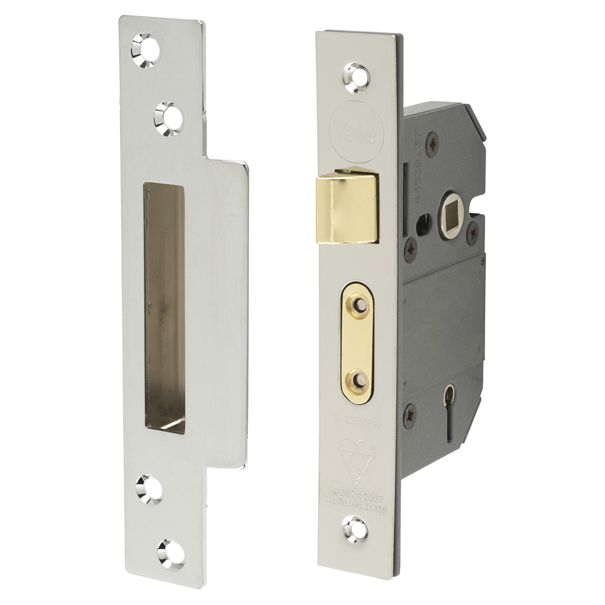 M560:2007 Bolt Through 5 Lever Sashlock - 64mm Case - 44mm Backset - Polished Chrome