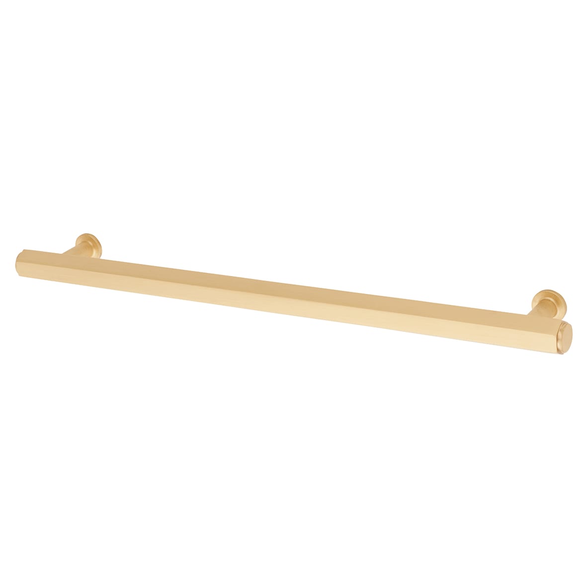 Vesper Hex 14mm T-Bar Cabinet Pull Handle - 224mm Centres - Satin Brass