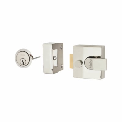 85 Double Locking Nightlatch - 40mm Backset - Polished Chrome Case/Cylinder
