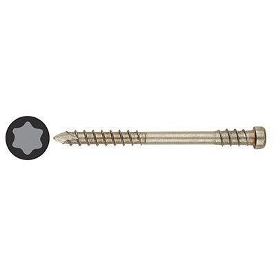 T-Star Plus Cylindrical Head Decking Screw - 5.0 x 50mm - A2 Stainless Steel - Pack of 200