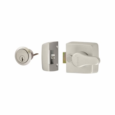 Deadlocking Nightlatch - 40mm Backset - Silver Case/Satin Chrome Cylinder
