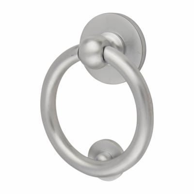 Ring Door Knocker - Satin Chrome - 115 x 100mm