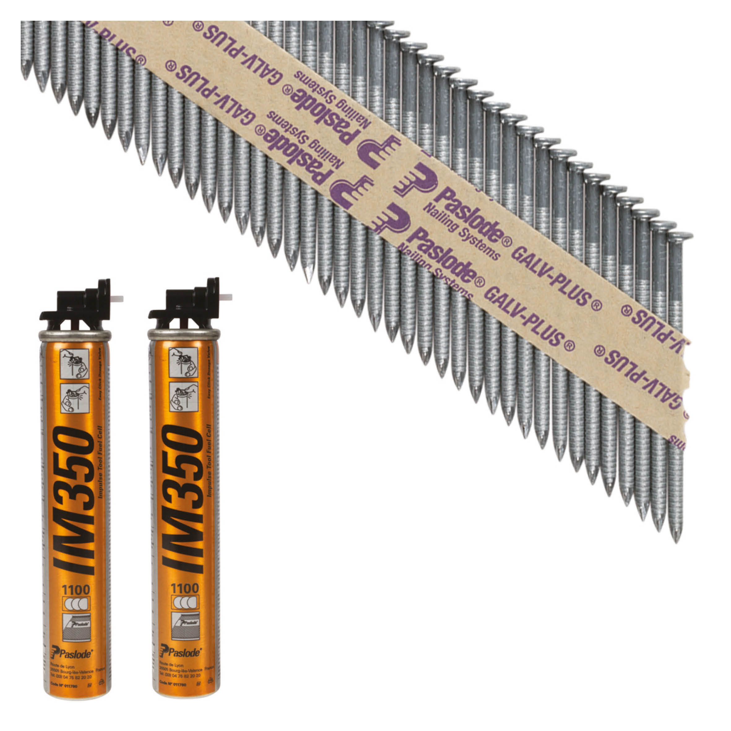 Clipped Head Nails & Gas - Ring - 34° Angled - 3.1 x 60mm - Galvanised + - Pack of 2200