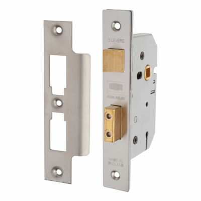 2277 3 Lever Sashlock - Keyed Alike Number M136MM - 77mm Case - 57mm Backset - Satin Chrome