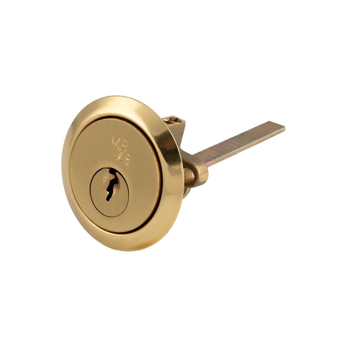 1 Star 6 Pin Replacement Rim Cylinder - Satin Brass - Keyed to Differ