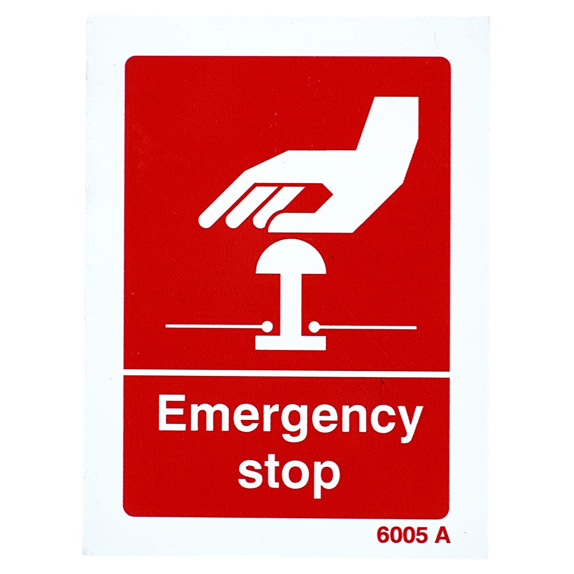 Emergency Stop Sign - 75 x 100mm - Rigid Plastic 688075P