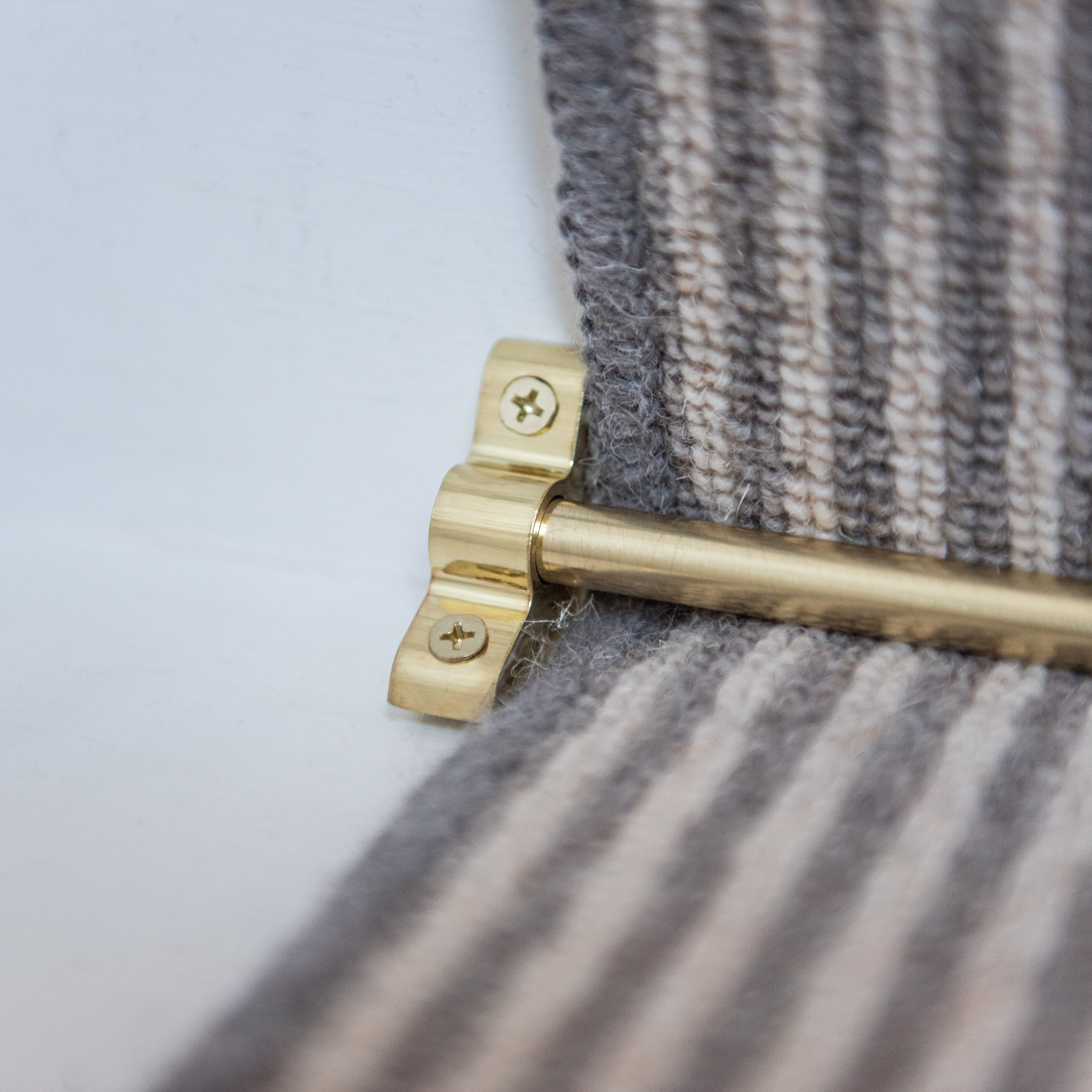 Stair Rod with Plain Finials - 900mm Length - Satin Brass