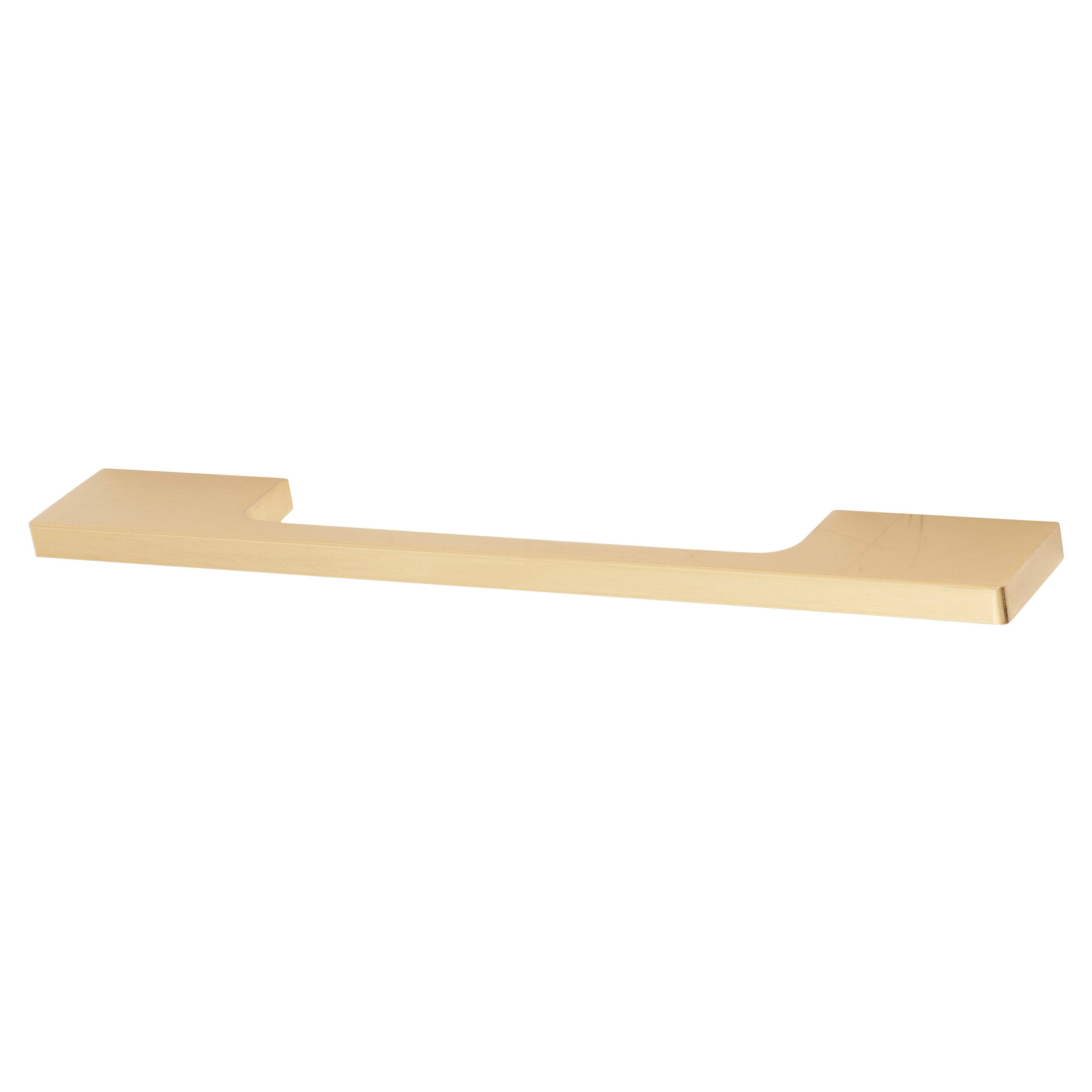 8mm Slim D-Bar Cabinet Pull Handle - 192mm Centres - Satin Brass