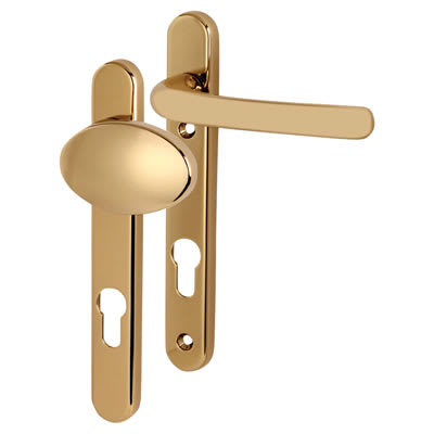 Hardex Gold uPVC Multipoint Lever/Pad Door Handles - 92mm c/c - Windsor Range