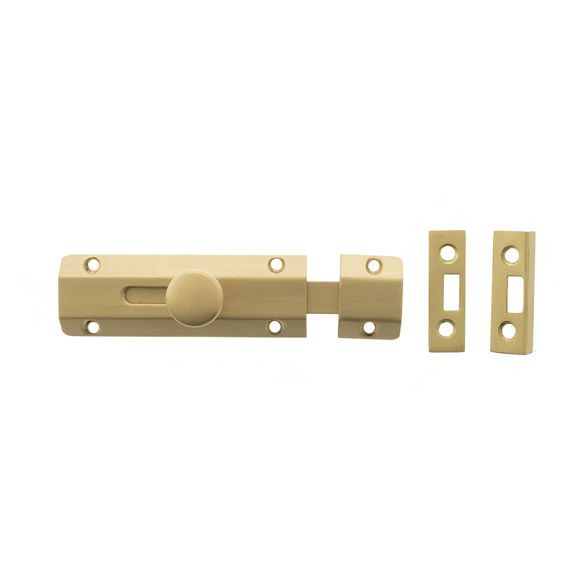 French Door Bolt/Flat Section Bolt - 100 x 35mm - Satin Brass