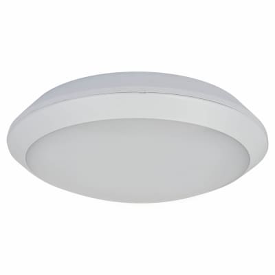 LED 15W Tough Shell+ LED Bulkhead Light with Emergency - - 4000K Cool White - White