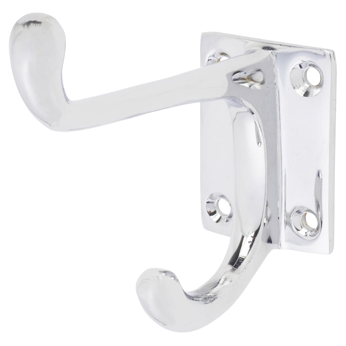 Old School Single Hat & Coat Hook - 70 x 31mm - Polished Chrome