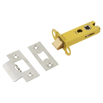 Heavy Duty Bolt Through Tubular Latch - 78mm Case - 57mm Backset - Square - Satin Stainless