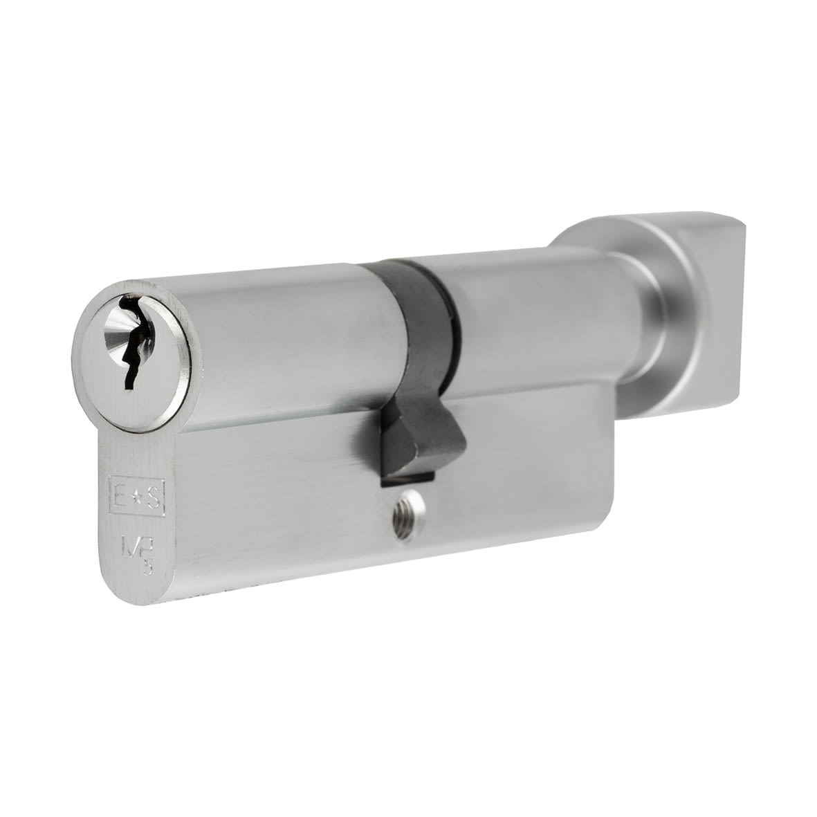 5 Pin 80mm Euro Thumbturn Cylinder - 40mm Turn + 40mm - Satin Chrome - Master Keyed