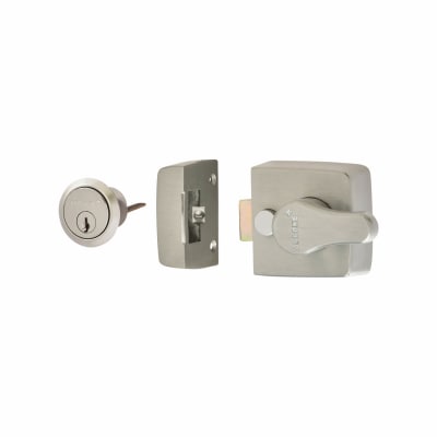 Deadlocking Nightlatch - 40mm Backset - Satin Chrome Case/Cylinder