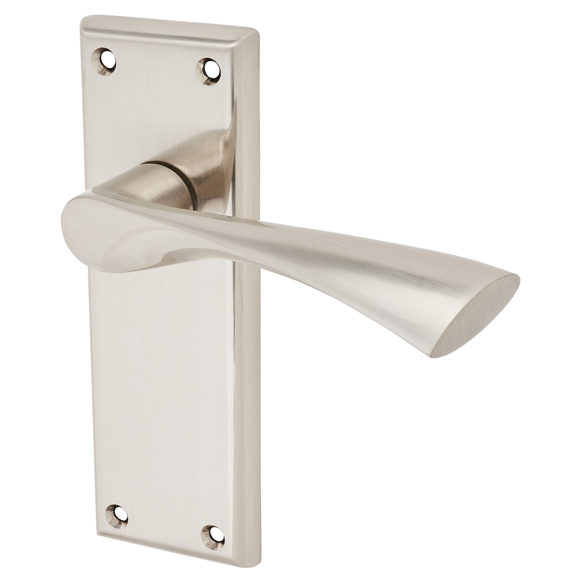 Brass Satin Nickel Latch Door Handles - Venti Range - 150 x 50mm