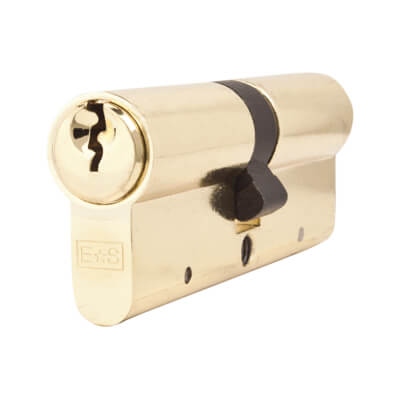 5 Pin 80mm Euro Double Cylinder - 40 + 40mm - Polished Brass - Keyed to Differ