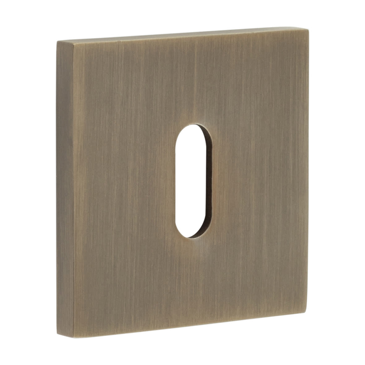Square Escutcheon - 54 x 54mm - Keyhole - Antique Brass