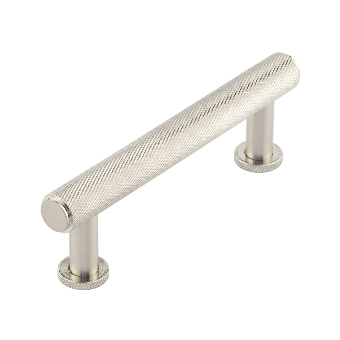 Piccadilly 15mm Knurled T-Bar Cabinet Pull Handle - 96mm c/c - Satin Nickel