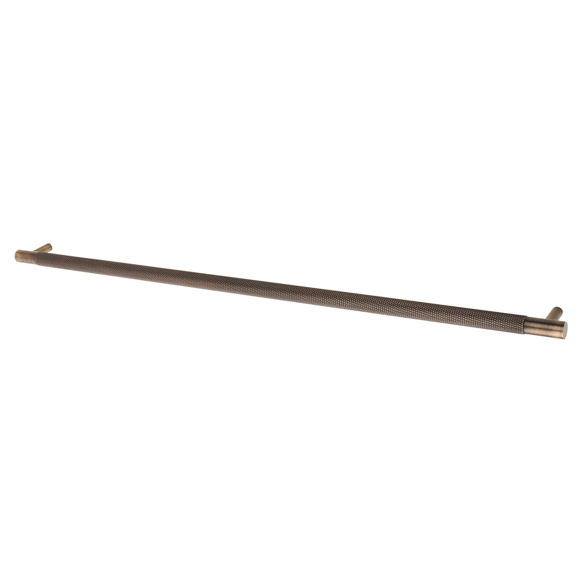 Brunel 13mm Knurled T-Bar Cabinet Pull Handle - 448mm Centres - Antique Brass
