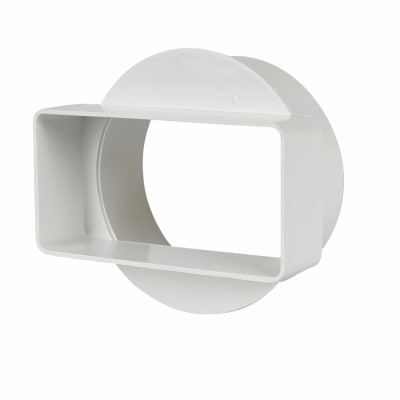 Round to Rectangle Adaptor - 4"/100mm / 110 x 54mm - White