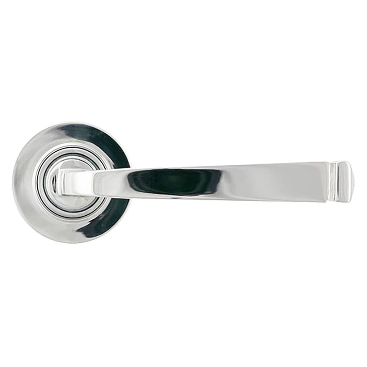 Polished Chrome Door Handles on Round Rose - Avon Range