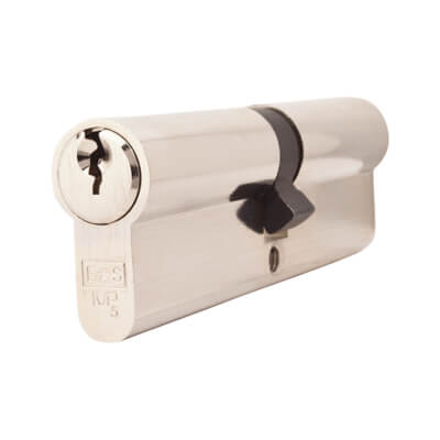 5 Pin 100mm Euro Double Cylinder - 50 + 50mm - Polished Nickel - Keyed to Differ