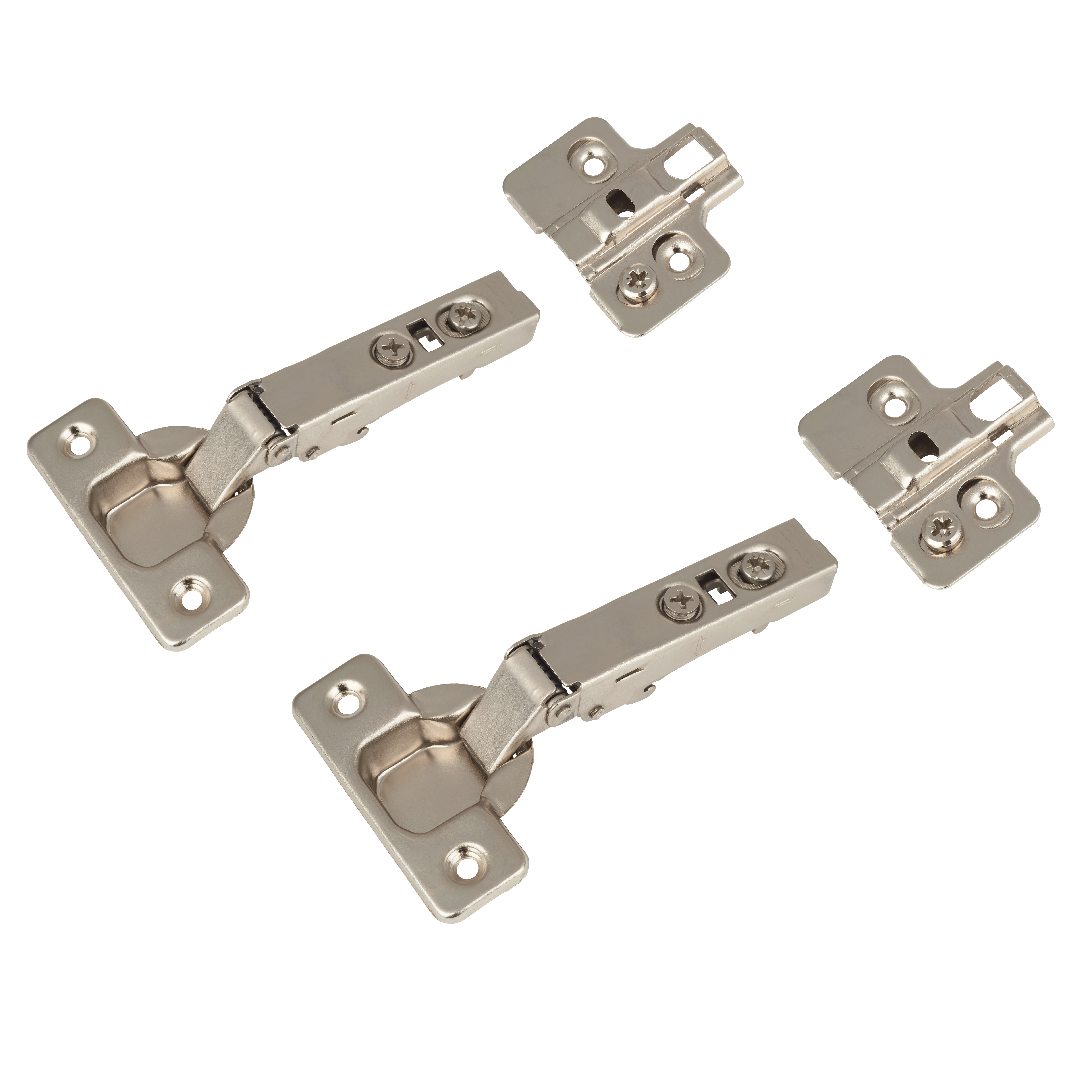 Clip-on Soft Close Cabinet Hinge - 95° - Half Overlay - Zinc Plated - Pair