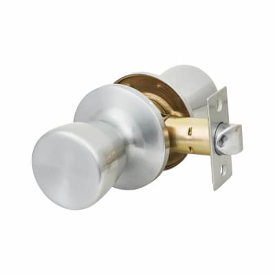 Satin Chrome Hotel Passage Mortice Door Knobset - 65mm Rose Diameter