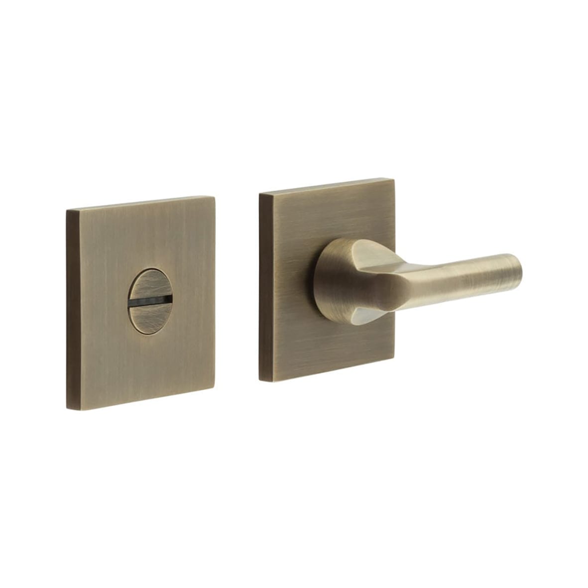 Square Bathroom Turn & Release - 54 x 54mm - Antique Brass