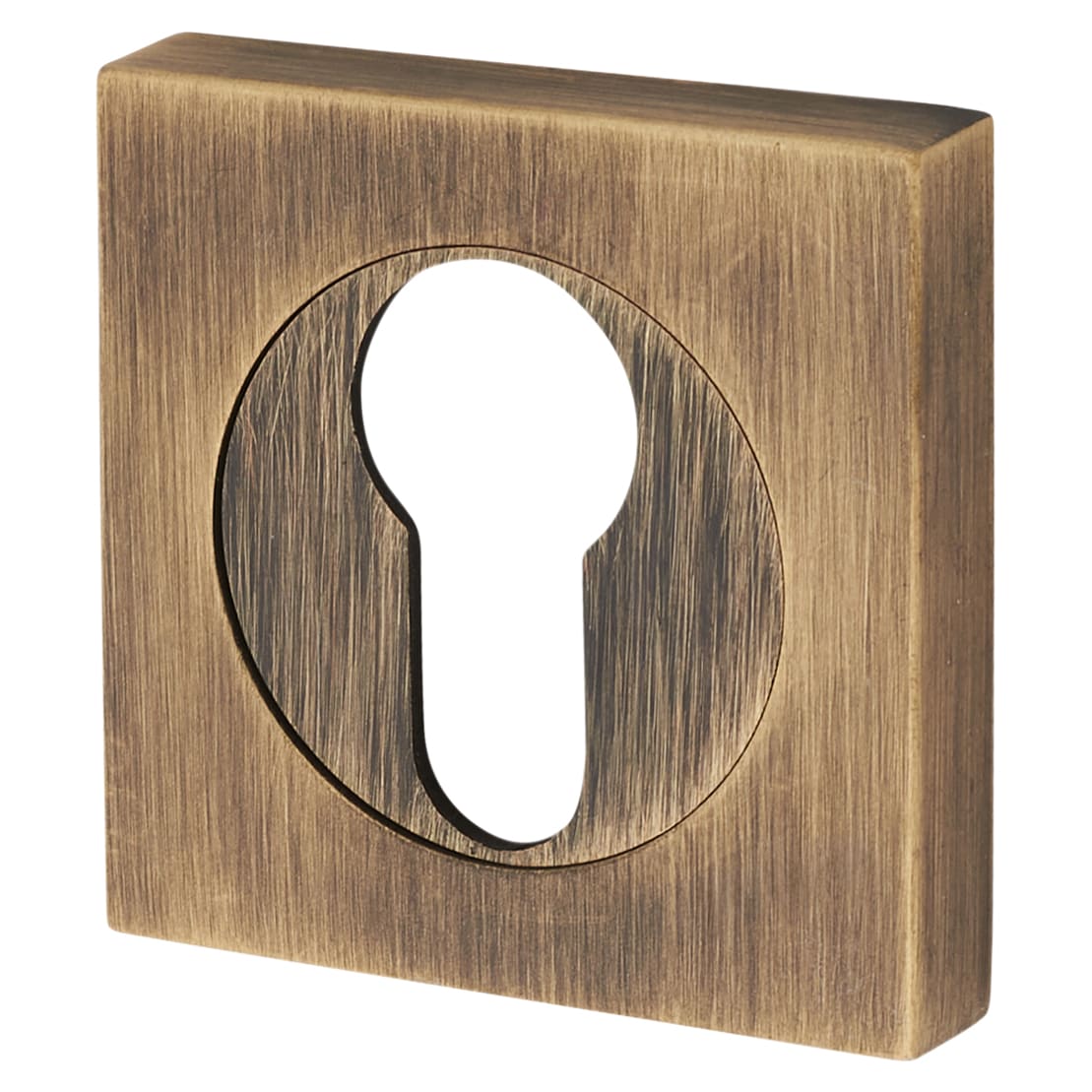 Brass Square Escutcheon - 50 x 50mm - Euro - Antique Brass