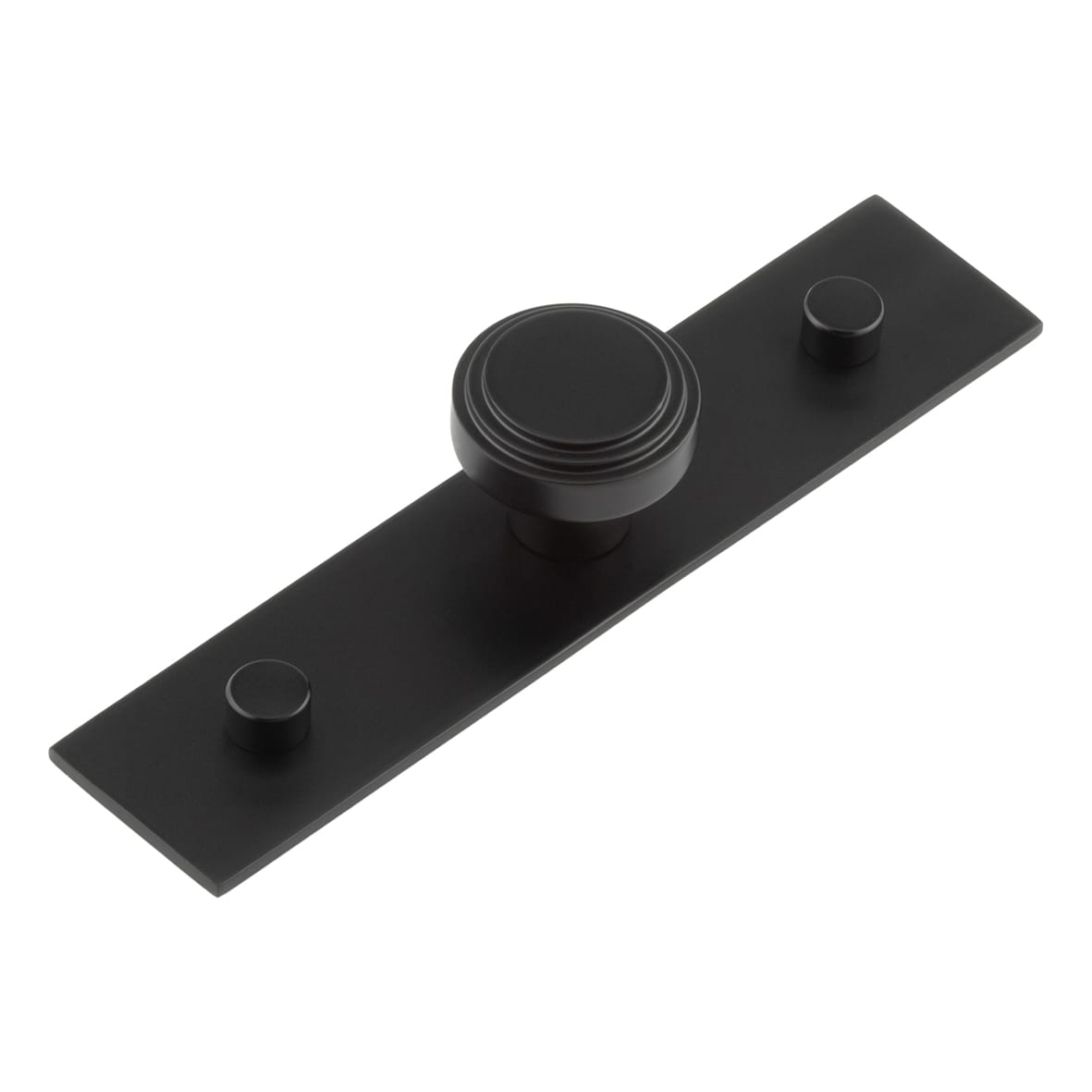 Cropley Stepped Round Cabinet Knob on Plain Backplate - 30mm Diameter - Black