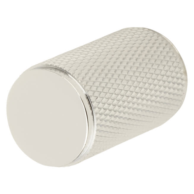 Knurled Cylinder Cabinet Knob - 18mm Diameter - Polished Chrome
