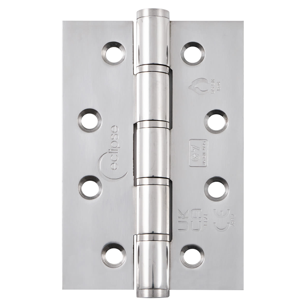 Slim Knuckle Grade 7 Washered Butt Fire Door Hinge - 102 x 67 x 2.5mm - Pol Stainless - Pair