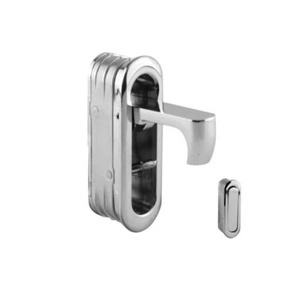 Door Edge Finger Pull - 58 x 18 x 18mm - Polished Chrome