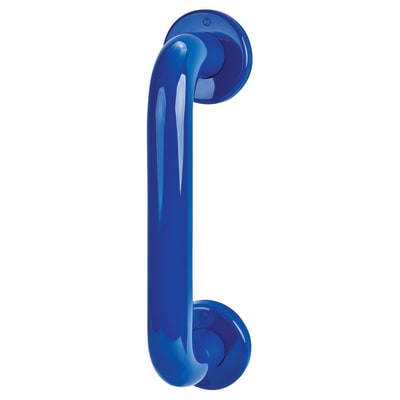 Cobalt Blue Nylon D-Bar Door Pull Handle on Rose - Screw Fix - 300mm c/c