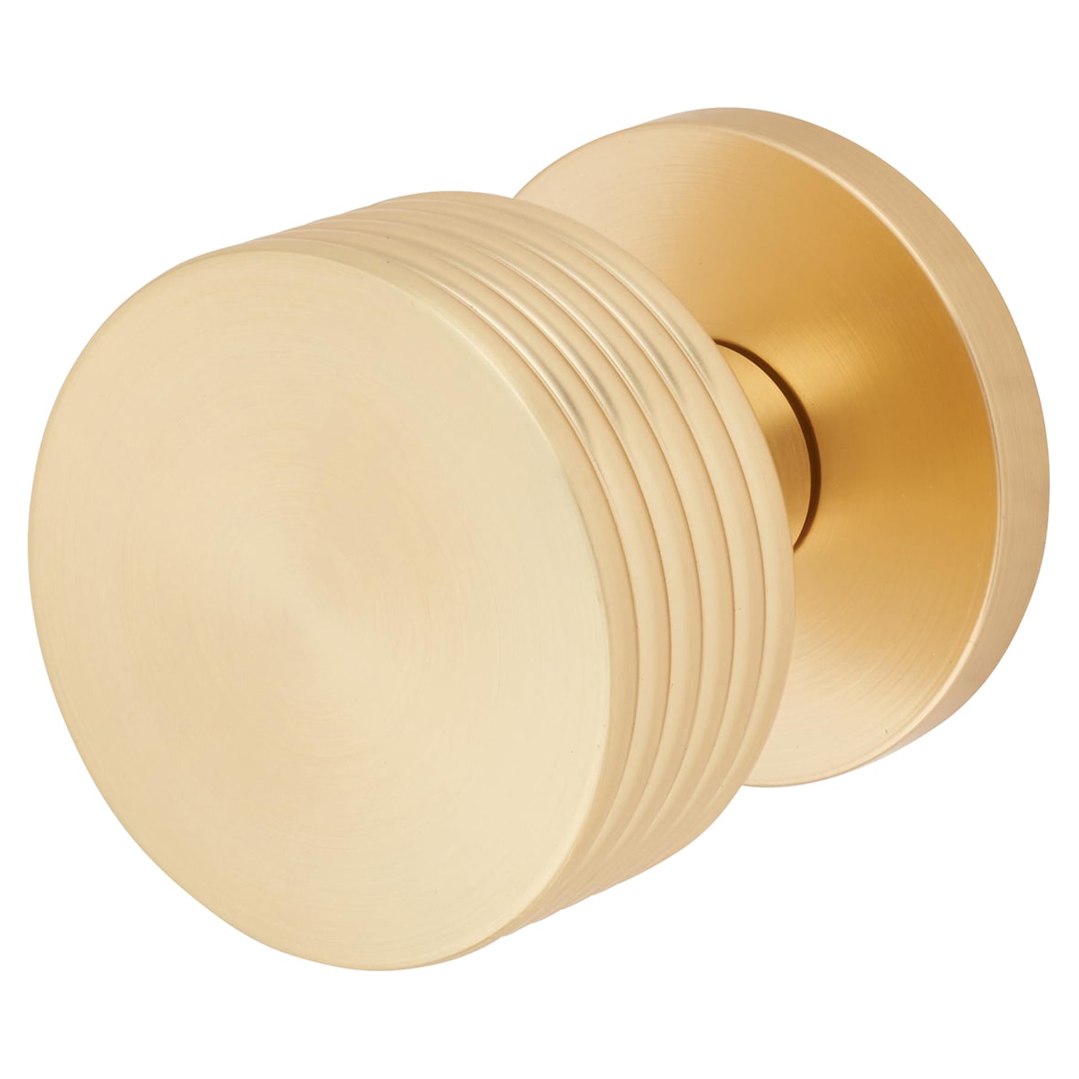 Satin Brass Mortice Door Knob - 60mm Rose Diameter - Ribbon Range