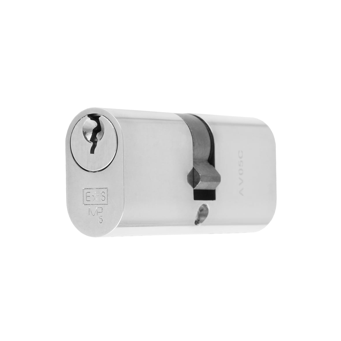 5 Pin 70mm Oval Double Cylinder - 35 + 35mm - Polished Chrome - Keyed to Differ