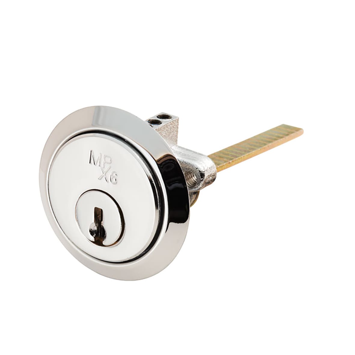 1 Star 6 Pin Replacement Rim Cylinder - Polished Chrome - Keyed to Differ