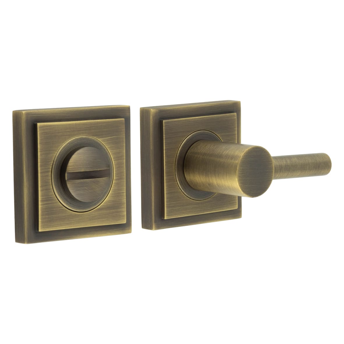 Easy Turn & Release with Square Stepped Rose - 50 x 50mm - Antique Brass