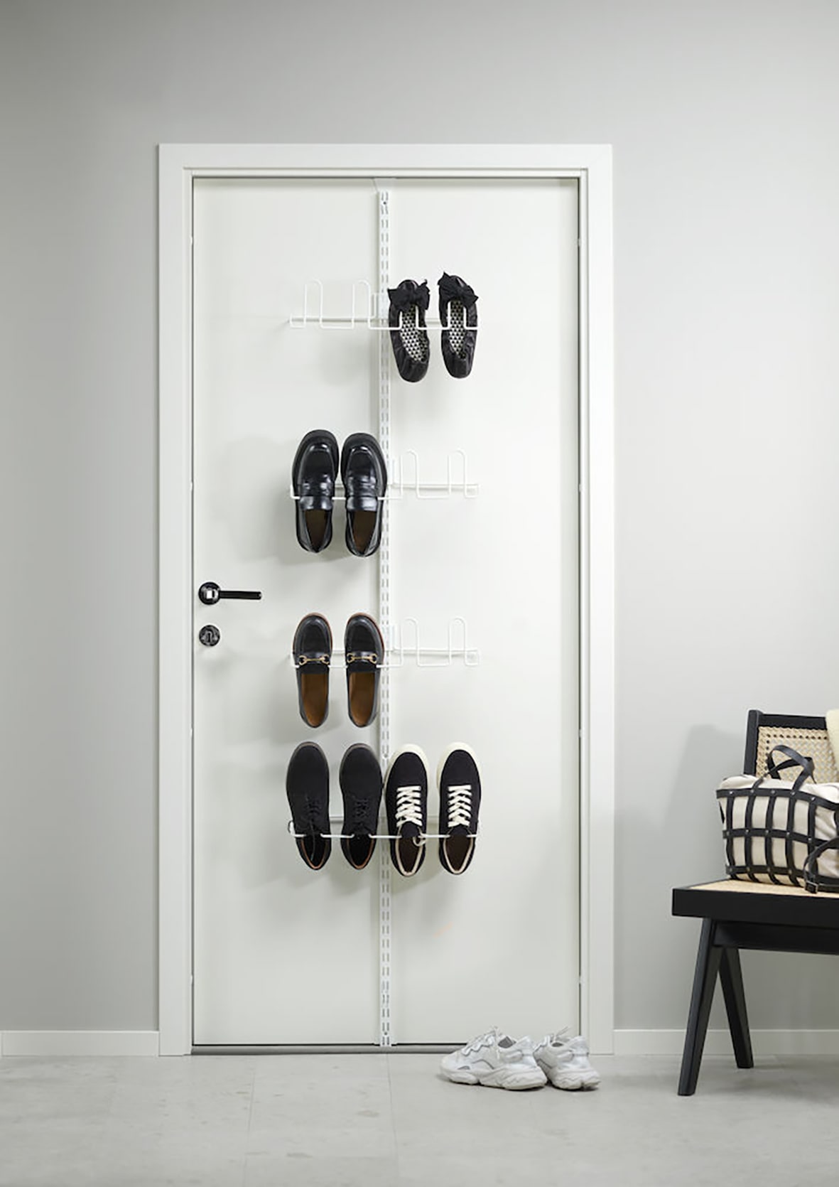 Top Track System - On Door Shoe Storage Kit - 1980 x 435 x 155mm - White